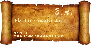 Báling Adelaida névjegykártya